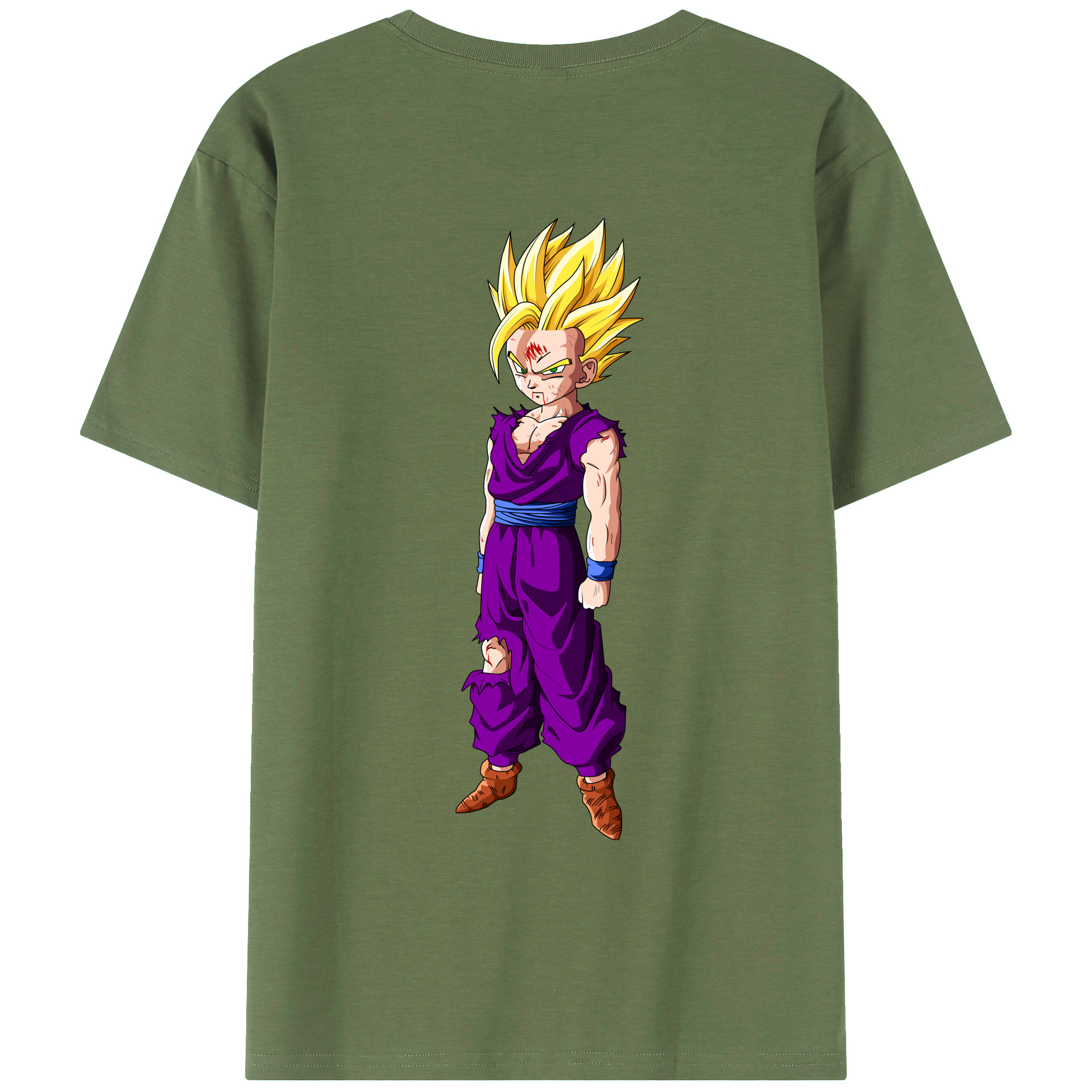 （画像用） ドラゴンボール 孫 悟飯（そんごはん）DRAGON BALL Son Gohan 綿100％ メンズ半袖Tシャツ（バックプリント） 通気性
